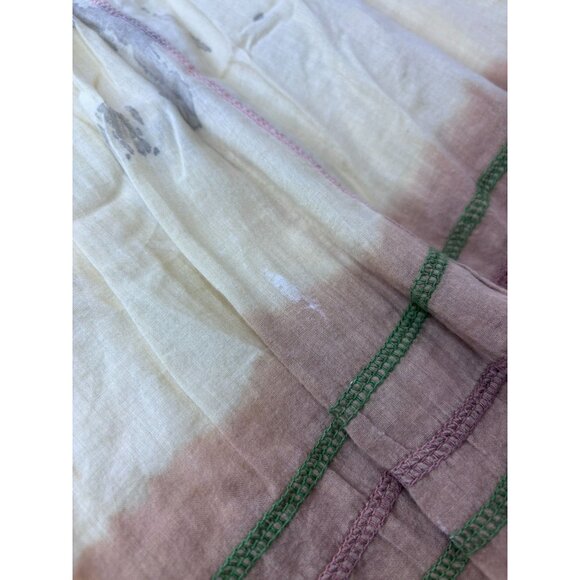 Lana B. Vintage women's large yellow tie dye boho midi gypsy skirt embroidered - Picture 11 of 11